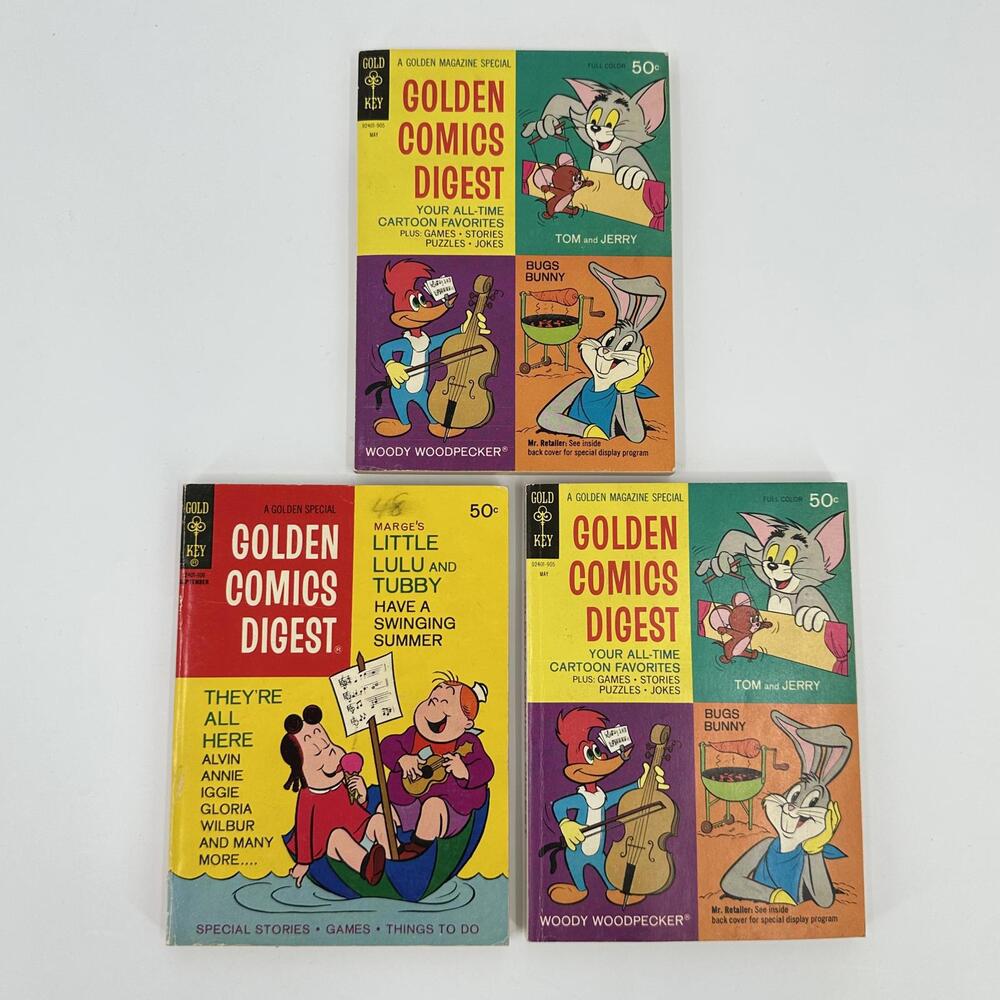 3 Gold Key Golden Comics Digest Vintage Books